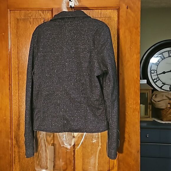 Aeropostale Moto Flap Style Jacket – Juniors Size L – Black & Metallic - Picture 3 of 10